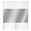 Armoire penderie portes coulissantes blanches brillantes et miroir GoodHome Atomia H. 225 x L. 200 x P. 65,5 cm
