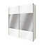 Armoire penderie portes coulissantes blanches brillantes et miroir GoodHome Atomia H. 225 x L. 200 x P. 65,5 cm