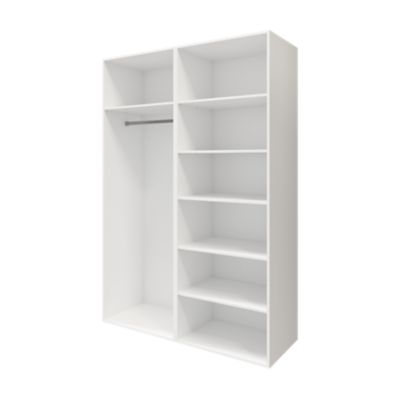 Armoire penderie portes coulissantes blanches brillantes GoodHome Atomia H. 225 x L. 150 x P. 63,5 cm