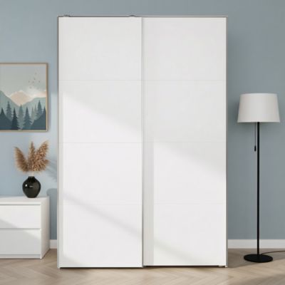 Armoire penderie portes coulissantes blanches GoodHome Atomia H. 225 x L. 150 x P. 63,5 cm