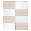Armoire penderie portes coulissantes blanches mates et effet chêne GoodHome Atomia H. 225 x L. 200 x P. 63,5 cm