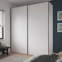 Armoire penderie portes coulissantes blanches mates GoodHome Atomia H. 225 x L. 200 x P. 63,5 cm