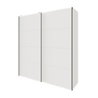 Armoire penderie portes coulissantes blanches mates GoodHome Atomia H. 225 x L. 200 x P. 63,5 cm