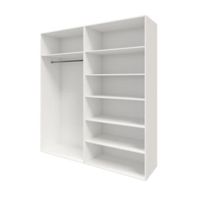 Armoire penderie portes coulissantes blanches mates GoodHome Atomia H. 225 x L. 200 x P. 63,5 cm