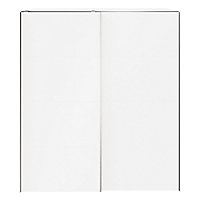 Armoire penderie portes coulissantes blanches mates GoodHome Atomia H. 225 x L. 200 x P. 65,5 cm