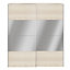 Armoire penderie portes coulissantes effet chêne et miroir GoodHome Atomia H. 225 x L. 200 x P. 65,5 cm
