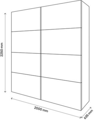 Armoire penderie portes coulissantes effet chêne GoodHome Atomia H. 225 x L. 200 x P. 63,5 cm