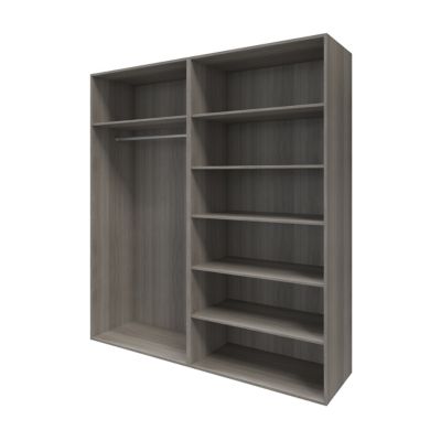 Armoire penderie portes coulissantes effet chêne grisé GoodHome Atomia H. 225 x L. 200 x P. 63,5 cm
