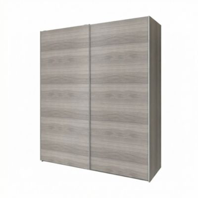 Armoire penderie portes coulissantes effet chêne grisé GoodHome Atomia H. 225 x L. 200 x P. 63,5 cm