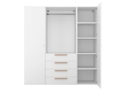 Armoire penderie semi-ouverte blanche 4 tiroirs GoodHome Atomia H. 187,5 x L. 175 x P. 58 cm