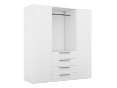 Armoire penderie semi-ouverte blanche 4 tiroirs GoodHome Atomia H. 187,5 x L. 175 x P. 58 cm