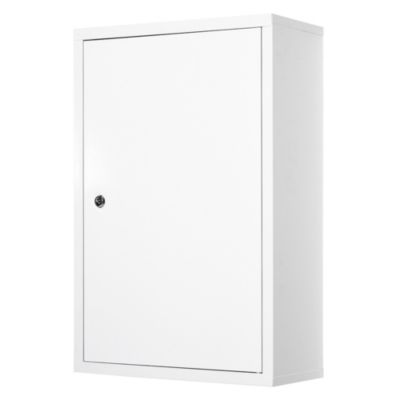 Armoire à pharmacie 2 étagères 3 niveaux verrouillable dim. 40L x 18l x 60H cm 2 clés métal blanc