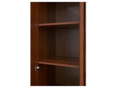 Armoire Placard à 6 portes 2 tiroirs et miroir coloris châtaigne - Longueur 227 x Profondeur 53-65,5 x Hauteur 225 cm