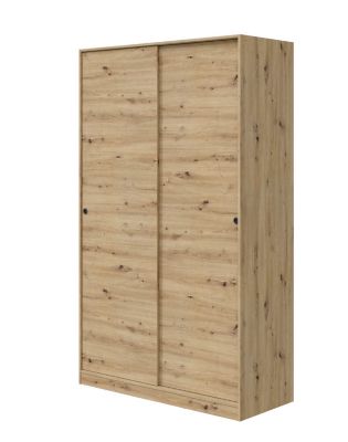 Armoire, placard avec 2 portes coulissantes coloris chêne nordique - longueur 120 x hauteur 200 x profondeur 50 cm