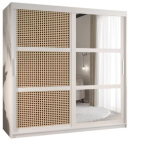 Armoire Plecionka 2 a portes coulissantes H. 200 x L. 180 x P. 62 2 portes