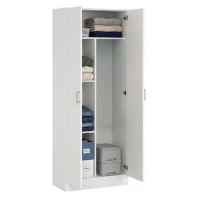 Armoire polyvalente 2 portes Soresina, 3 étagères 73x180h cm blanc