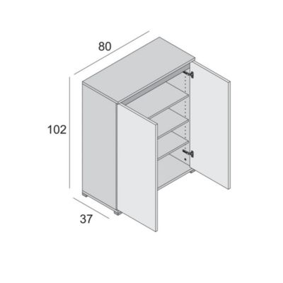 Armoire Polyvalente Avec Portes En Bois D'orme