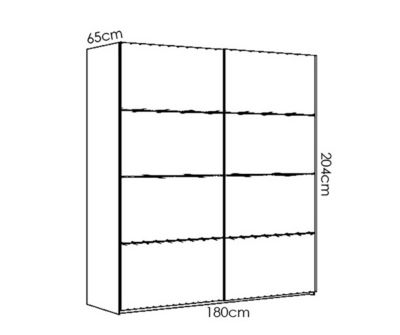 Armoire à portes coulissantes coloris blanc brillant - Longueur 180 x Profondeur 65 x Hauteur 204 cm