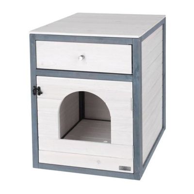 Armoire pour chat - KERBL - Ida - Blanc/bleu - 58x45x60cm