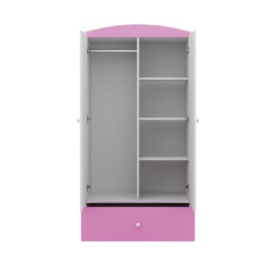 Armoire pour enfants Babydreams Armoire à portes battantes Formule 1 Rose clair