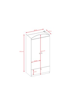 Armoire pour enfants Babydreams Armoire à portes battantes Formule 1 Rose clair