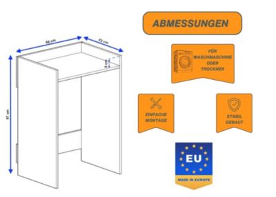 Armoire pour machine à laver et sèche-linge RAUMHIRSCH 62 cm de profondeur Meuble compact