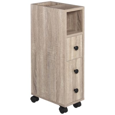 Armoire pour papier toilette - porte-papier toilette - 3 niveaux + sortie papier - aspect chêne clair