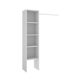 Armoire Presanella, Structure pour dressing, Cintre ouvert, 138x40h186 cm, Blanc