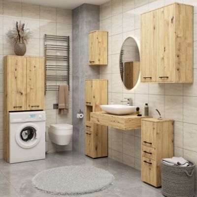 Armoire salle de bains AKORD FIN accr. au mur Chêne Artisan 30 cm 1 porte façade Chêne Artisan 2 étagères 30x22,5x60 cm