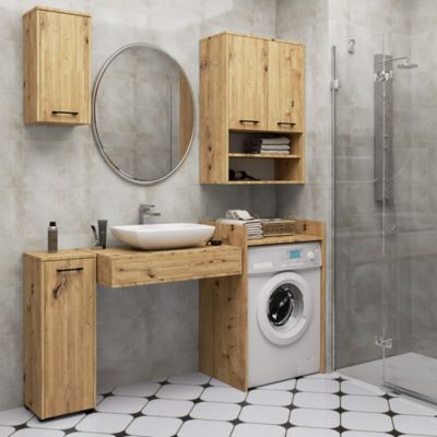 Armoire salle de bains AKORD FIN accr. au mur Chêne Artisan 30 cm 1 porte façade Chêne Artisan 2 étagères 30x22,5x60 cm