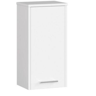 Armoire salle de bains AKORD FIN Meuble Haut Suspendue Blanche 30 cm 1 porte façade Blanche 2 étagères 30x22,5x60 cm