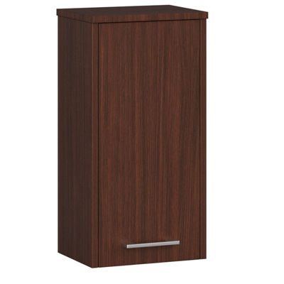 Armoire salle de bains AKORD FIN Meuble Haut Suspendue Wengé 30 cm 1 porte façade Wengé 2 étagères 30x22,5x60 cm