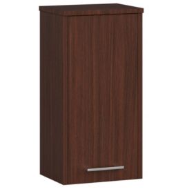 Armoire salle de bains AKORD FIN Meuble Haut Suspendue Wengé 30 cm 1 porte façade Wengé 2 étagères 30x22,5x60 cm