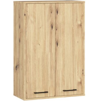 Armoire salle de bains suspendue AKORD FIN Chêne Artisan 64 cm 2 portes pleine Chêne Artisan 4 étagères 64x30x94 cm
