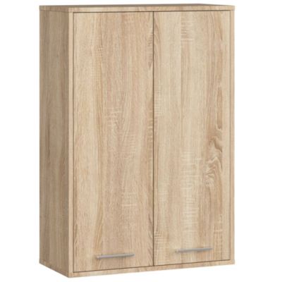 Armoire salle de bains suspendue AKORD FIN Chêne Sonoma 64 cm 2 portes pleine Chêne Sonoma 4 étagères 64x30x94 cm