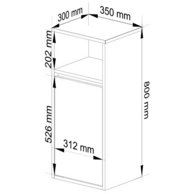 Armoire salle de bains VAMI suspendu Chêne Craft 35 cm 1 porte façade Noire 3 étagères 35x30x80 cm
