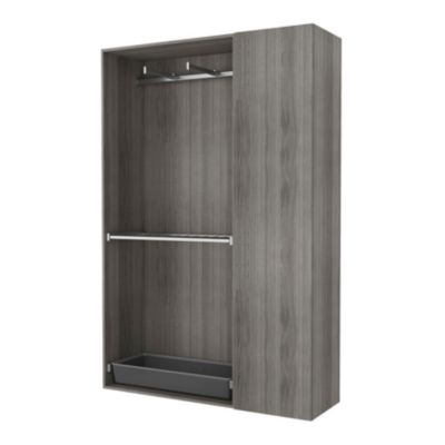 Armoire semi-ouverte effet chêne grisé GoodHome Atomia H. 225 x L. 150 x P. 45 cm