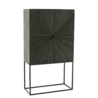 Armoire shanil en bois et fer (162cm - Noir)