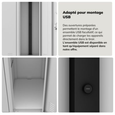 Armoire sociale à 10 portes BARTEK, 1360 x 1720 x 450 mm gris