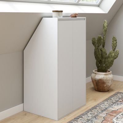 Armoire sous pente 2 portes TOMI 60 x 50 x 110/70 cm blanc