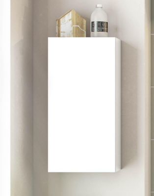 Armoire suspendue de salle de bain 30 cm avec 1 porte coloris blanc  - Longueur 30 x Profondeur 16 x Hauteur 60 cm