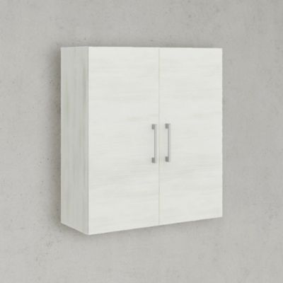 Armoire Suspendue À Deux Portes En Chêne Blanc Effet Bois