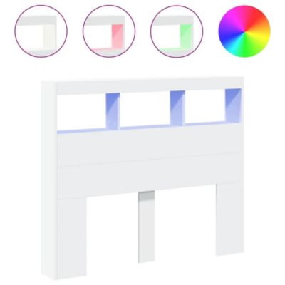 Armoire tête de lit avec LED blanc 120x17x102 cm vidaXL