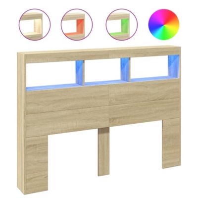 Armoire tête de lit avec LED chêne sonoma 140x17x102 cm vidaXL