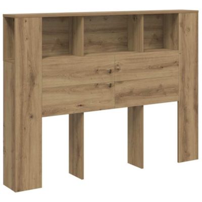 Armoire à tête de lit Chêne artisanal 140 x 18,5 x 102,5 cm Bois d'ingénierie vidaXL