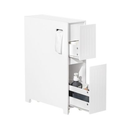 Armoire Toilettes Compact, Meuble de Rangement Salle de Bain, BZR111-W, SoBuy