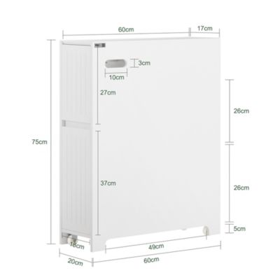 Armoire Toilettes Compact, Meuble de Rangement Salle de Bain, BZR111-W, SoBuy