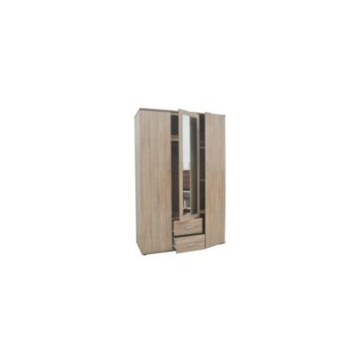 Armoire TOM 3 portes  Chene Sonoma  Avec miroir  L120 x H185 cm