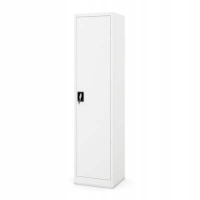 Armoire étroite en métal, colonne avec étagères ALEX, 450 x 1850 x 400 mm, blanc