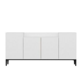 Armoire à Usages Multiples Ellaria, Blanc, Panneau d'Aggloméré Mélaminé, 160x42x75 cm, EPIKASA